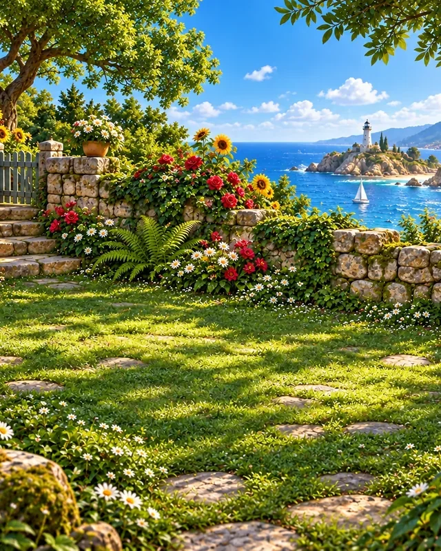 A colorful pixie garden